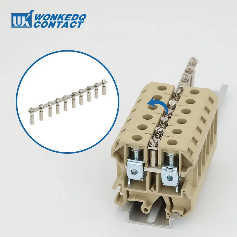 1Pc SAK16 Q10 Wiring Jumper For SAK16EN 16mm² Screw Terminal Block Wire Connector DIN Rail Accessories Fixed Bridge SAK 16Q-10