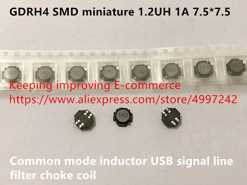 Original new 100% GDRH4 SMD miniature 1.2UH 1A common mode inductor USB signal line filter choke coil