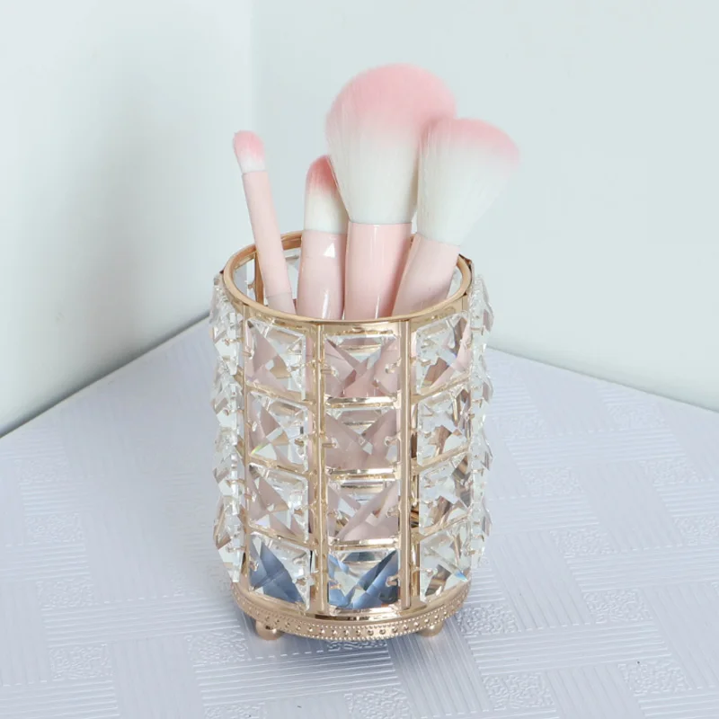 Fashion New Crystal Clear Makeup Brush Organizer Eyebrow Pencil Case Cosmetics Storage Pen Holder Desktop Storage Box