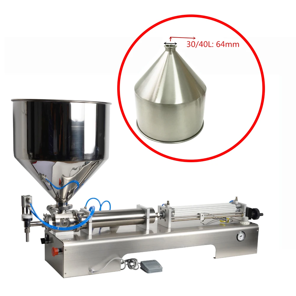 

40L/30L Hopper Tank 304 Stainless Steel for Paste Liquid Filling Machine Hopper Food Grade Hopper