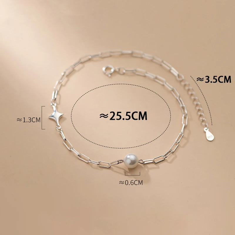 Synthetic Pearl Anklet 925 Sterling Silver Leg Chain Women's Decoration On Foot Fashion Jewelry Bobby Socks Summer Accessories