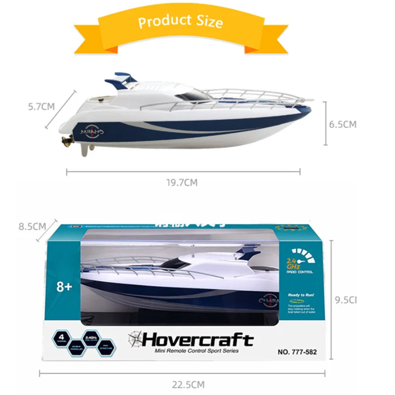 ミニクルーザーボート,ダブルパワーリモートコントロール,ヨー補正,防水,2.4g,ワイヤレスrcシミュレーション,電気ボート,男の子へのギフト