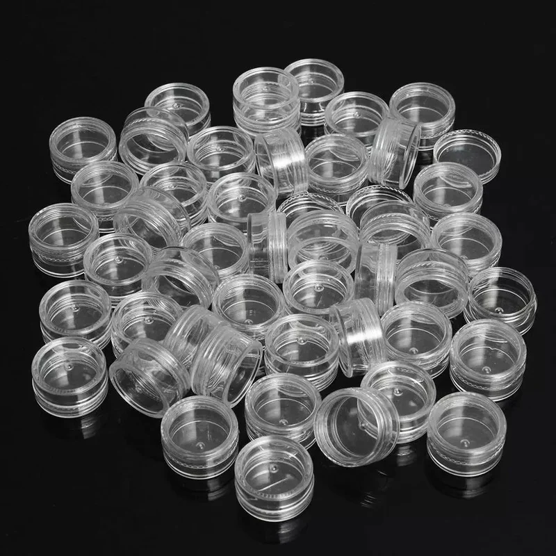 

10pcs 2.5ml Mini Cosmetic Bottles Containers Jewelry Bead Storage Box Plastic Small Round Jars Portable Travel Home Accessories