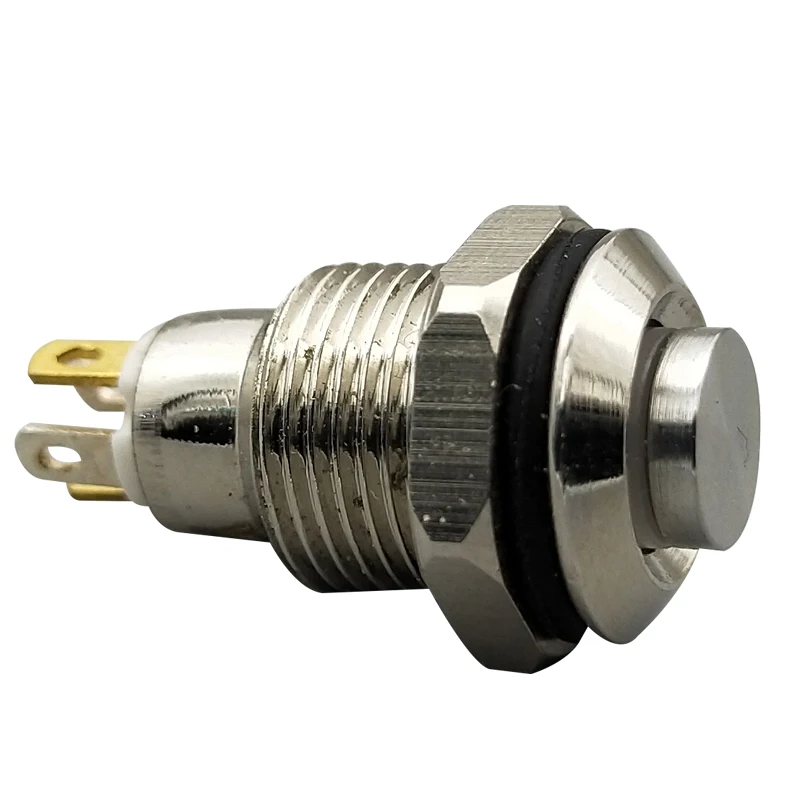 1pc 10mm With LED indicator Self-reset Momentary Self-locking Latching Metal Push Button Switch 4pins high head 3v5v12v24v220v