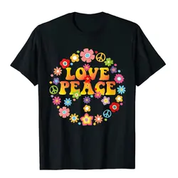 Womens PEACE SIGN LOVE 60s 70s Tie Dye Vintage Hippie Costume Gift T-Shirt Youth Tshirts New Arrival Cotton Tops Tees 3D