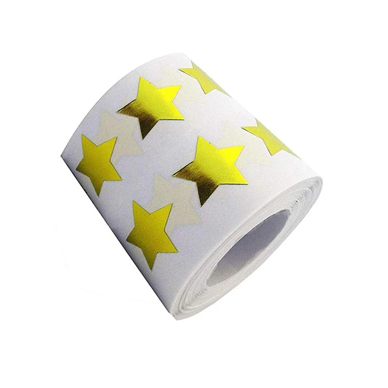 Gold Star Stickers 3/4inch Glitter Foil Stars Stickers for Kids Scrapbooking 1000Pcs