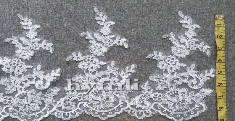 350Cm Lang X 300Cm Extra Brede Tulle Lace Edge Bruiloft Sluier Kathedraal Bruidssluier