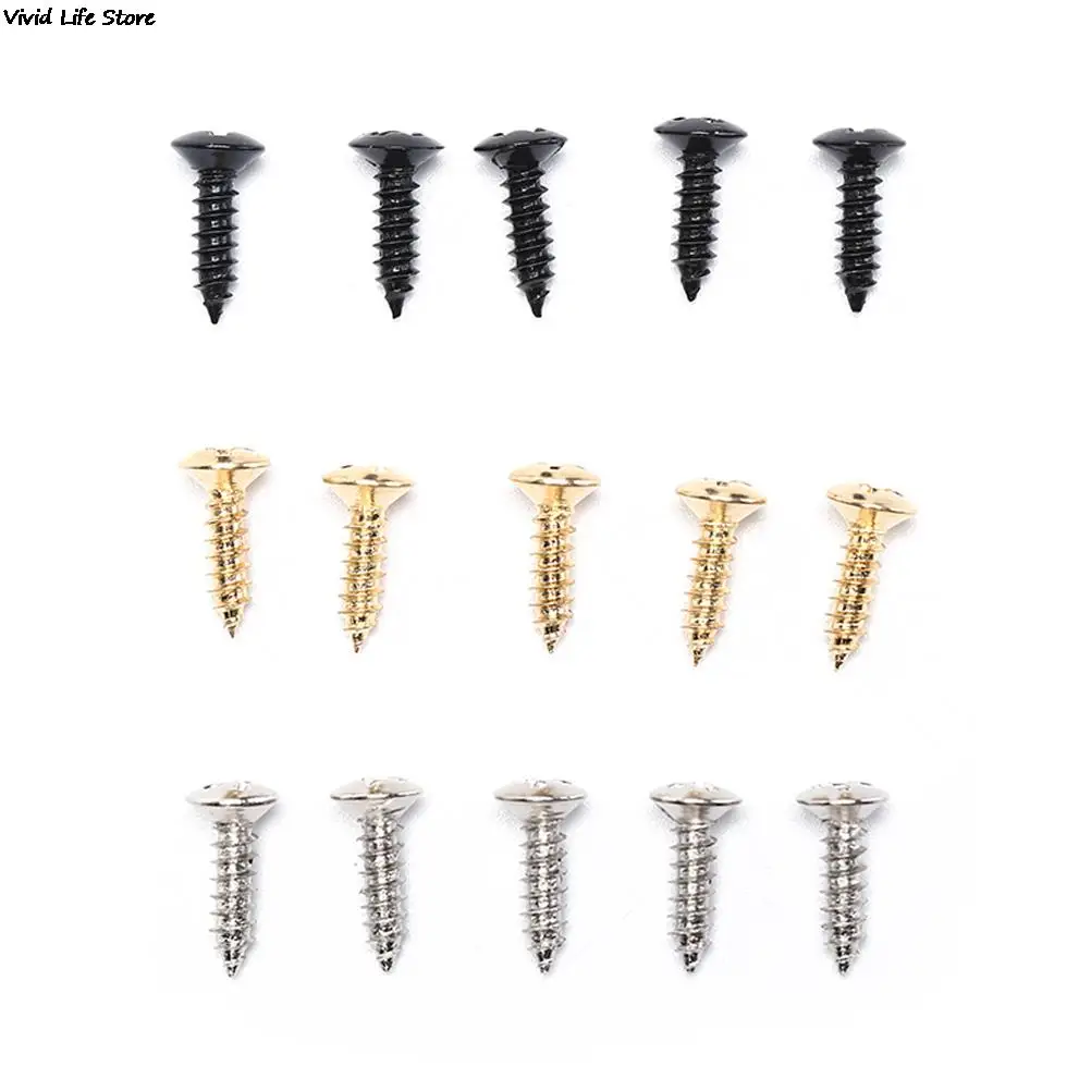 25Pcs 3 * 12mm Electric Guitar Screws For Pickguard Back Plate Mount DIY Luthier Tool Gold Silver Balck