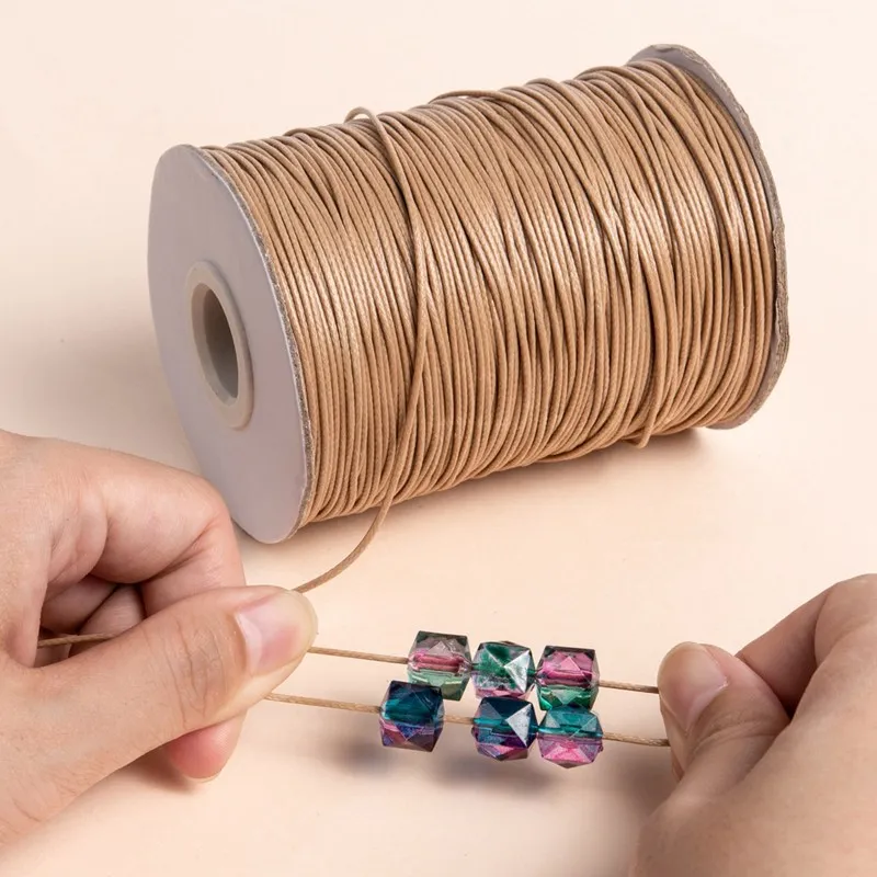 1 roll 0.8/1/1.5/2mm Korean Waxed Polyester Cord Beading Thread for Jewelry Making DIY Bracelet Necklace String Rope