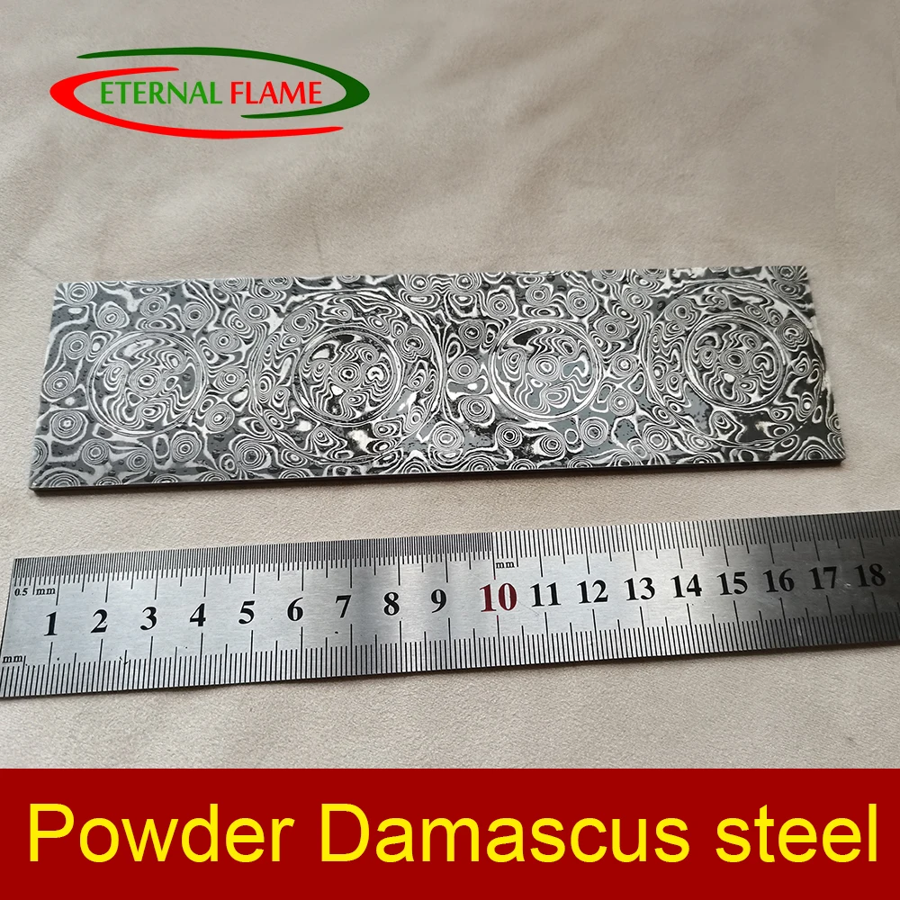 New batch, powder Damascus steel, high carbon stainless steel, Damascus steel bar, blank, 58hrc, actual hardness measurement