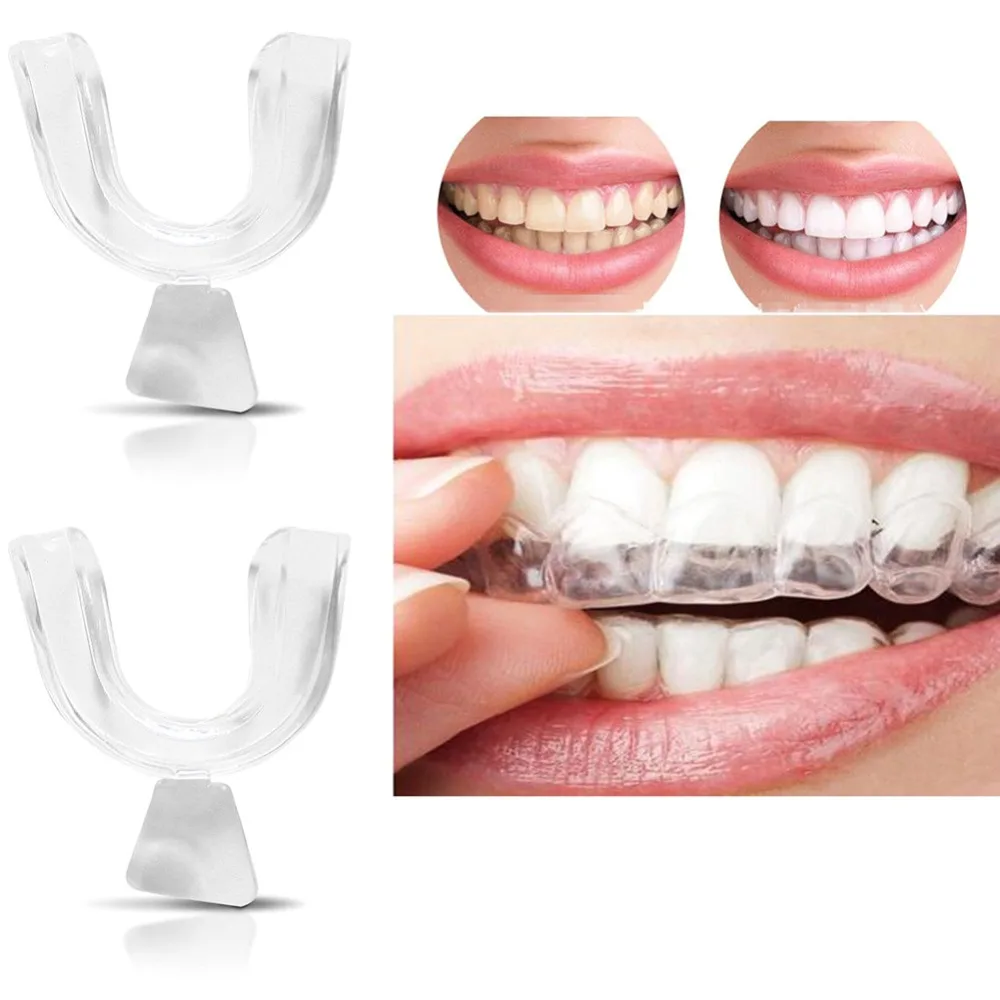 2pcs Sleeping Mouth Guard Stop Teeth Grinding Anti Snoring Bruxism with Case Box Sleep Aid Whitening Teeth Mouth Tray