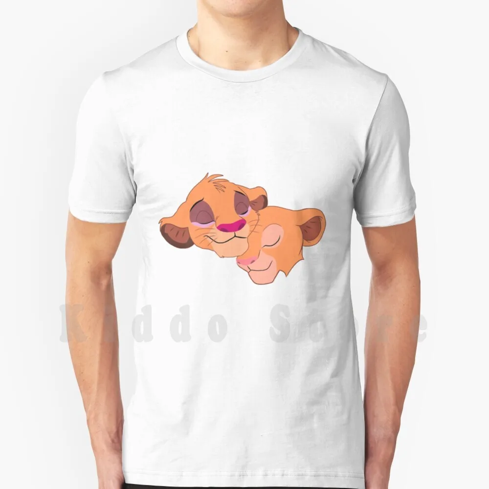 Camiseta Simba y Nala DIY, talla grande, 100% algodón, Simba Nala, Rey León, amor, comodidad, diseño lindo, Rey, Reina, Zionic
