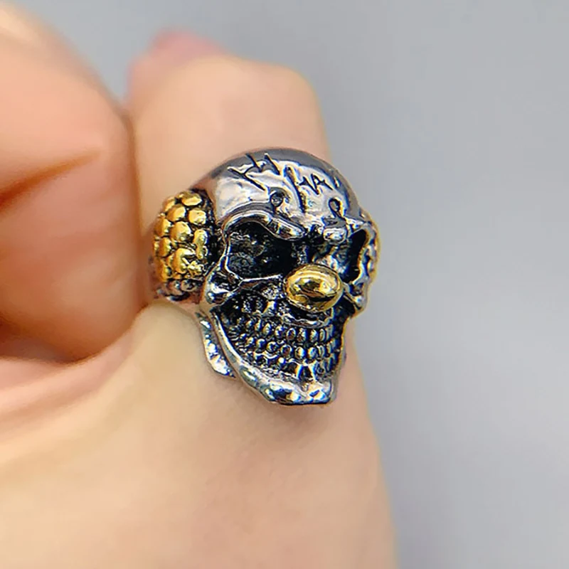 New Retro Style Skull Ring Soldier The Joker Face Design Ring Funny Clowns Man As for Friend Men Ring Jewelry Wholesale Price