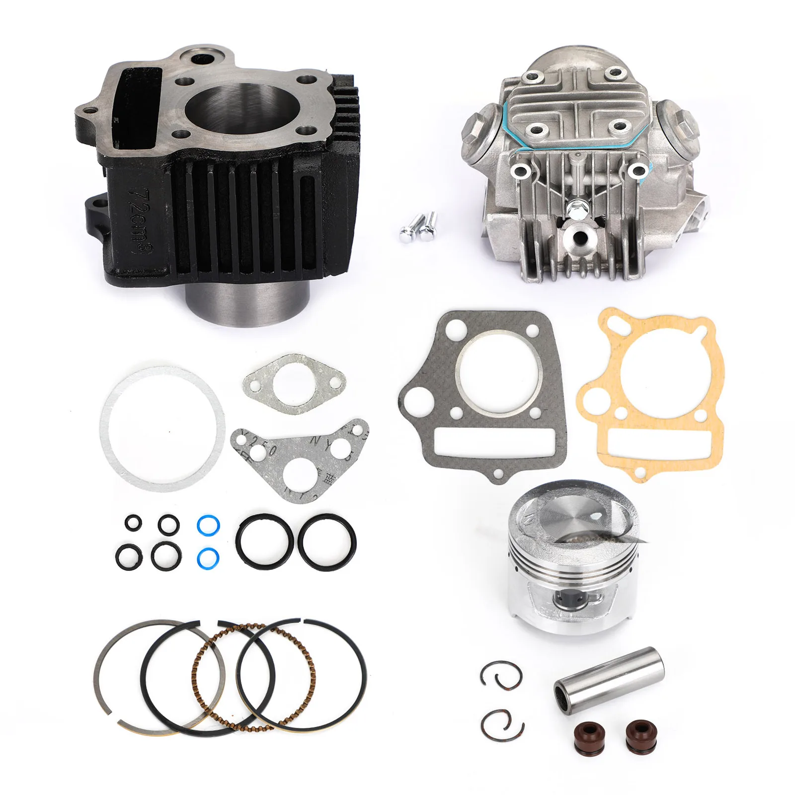 Areyourshop Cylinder Piston Rings Gaskets Top End Kit 47mm for Honda CRF70 XR CT C ATC TRX 70 S65 70CC Trail Bike