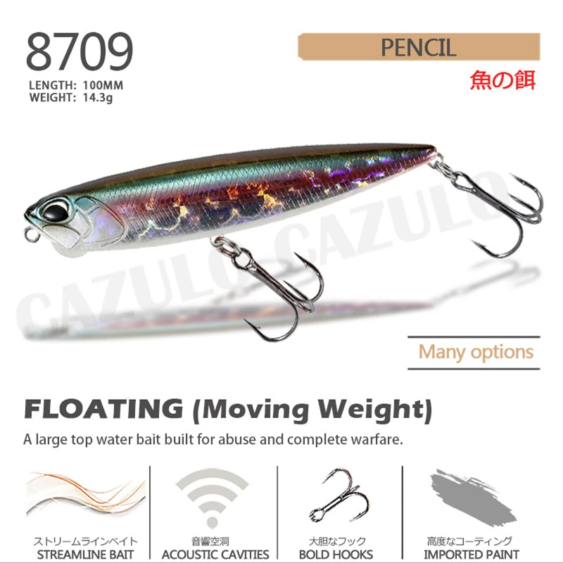 Floating Pencil Fishing Lure Accesorios Isca Artificial Weights 14.3g 10cm Bait Topwater De Pesca Articulos For Pike Fish Leurre