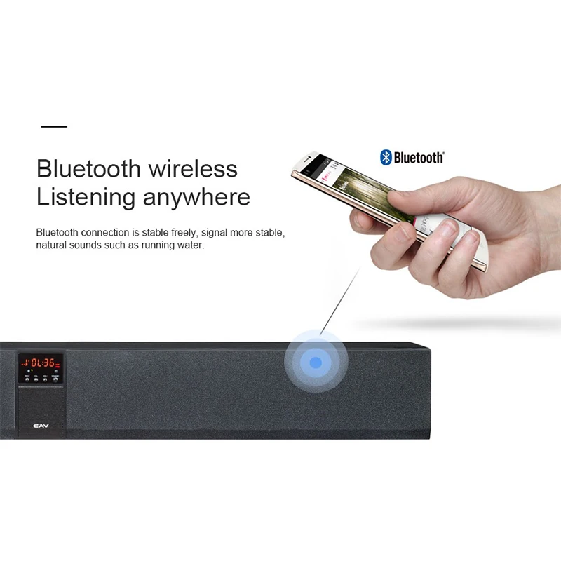 CAV BS30 Soundbar TV Subwoofer Home Theater Sound System Bluethooth Speaker Surround Hang Wall Built-in 3D Stereo