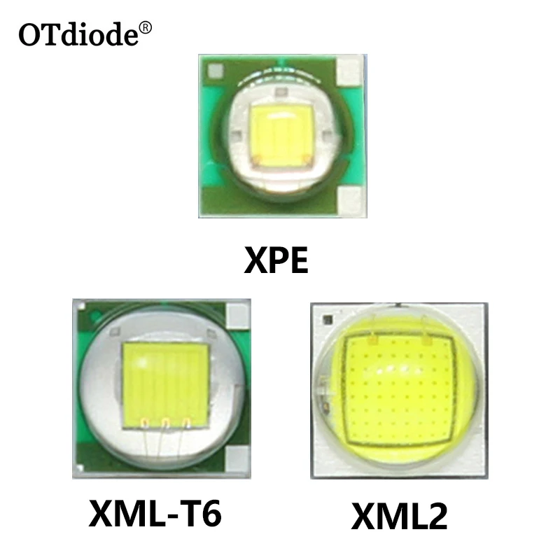 琥珀色の白色led電球,1w,3w,xpe,3.5x3.5mm,5w,10w,5x5mm,XML-T6 xml2,3v,10個