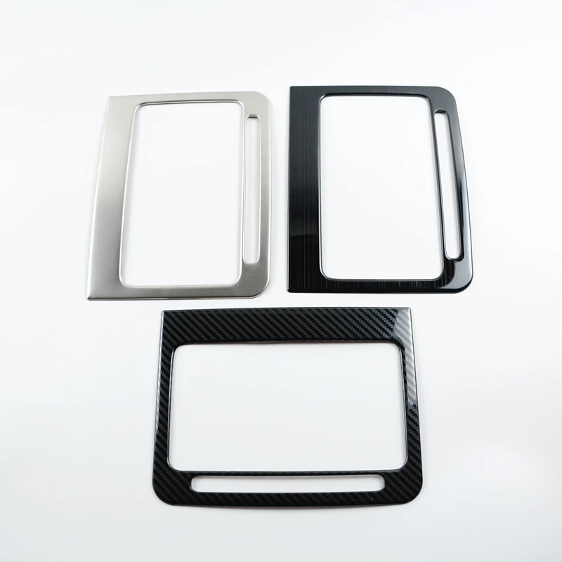 Stainless Steel Car Console Storage Box Frame Decoration Sticker Trim For Audi Q5 FY 2018-2022 Carbon Pattern Interior Accessory