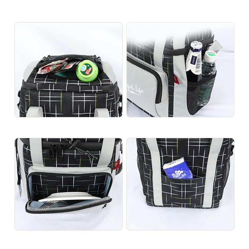 DENUONISS-bolsa enfriadora de leche para hombres y mujeres adultos, bolsa aislante de 16 latas, impermeable, portátil, para comida, Picnic, cerveza,