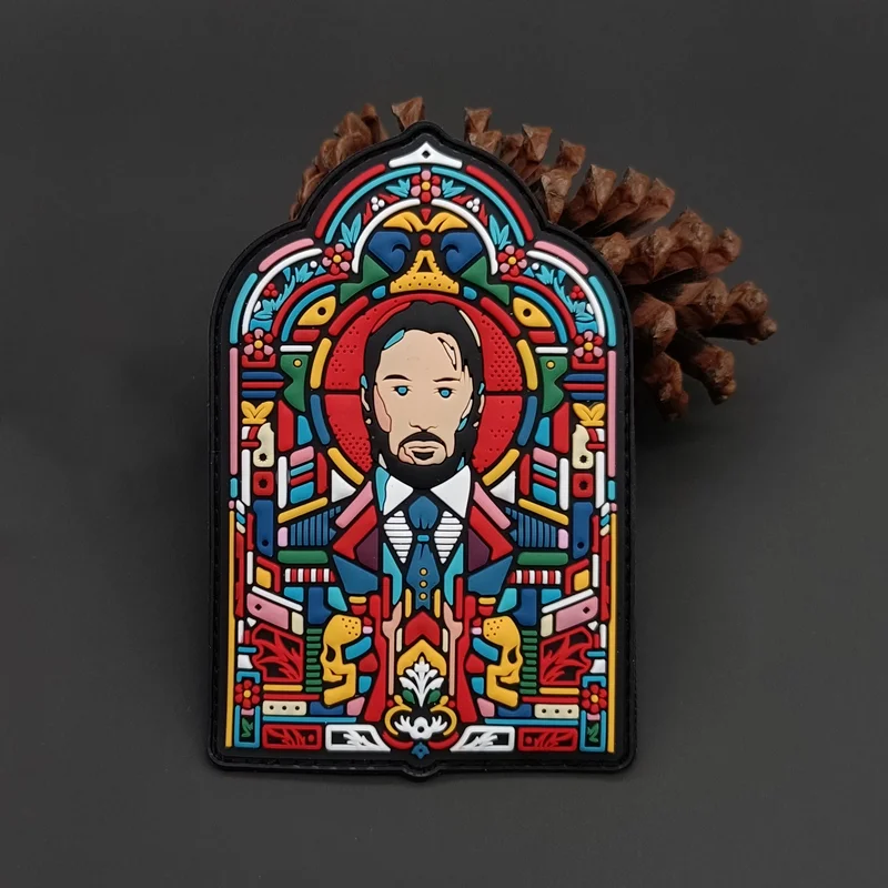 John Wick 3D PVC Colorful PVC Patch Tactical Armband Military Skull for Clothes Backpack Vest Decoration