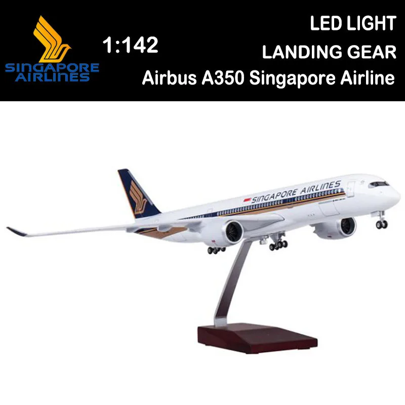 

47CM 1/142 Airplane A350 Singapore Airline Model Light Diecast Plane Collection Decoration Airliner Toys Kid Gift display