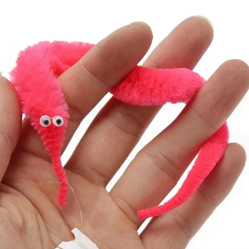 5/10/20pcs Twisty Worm Magic Toys Party Favors Fuzzy Worm On A String Christmas Halloween Wizard New Strange Trick Toys For Kids