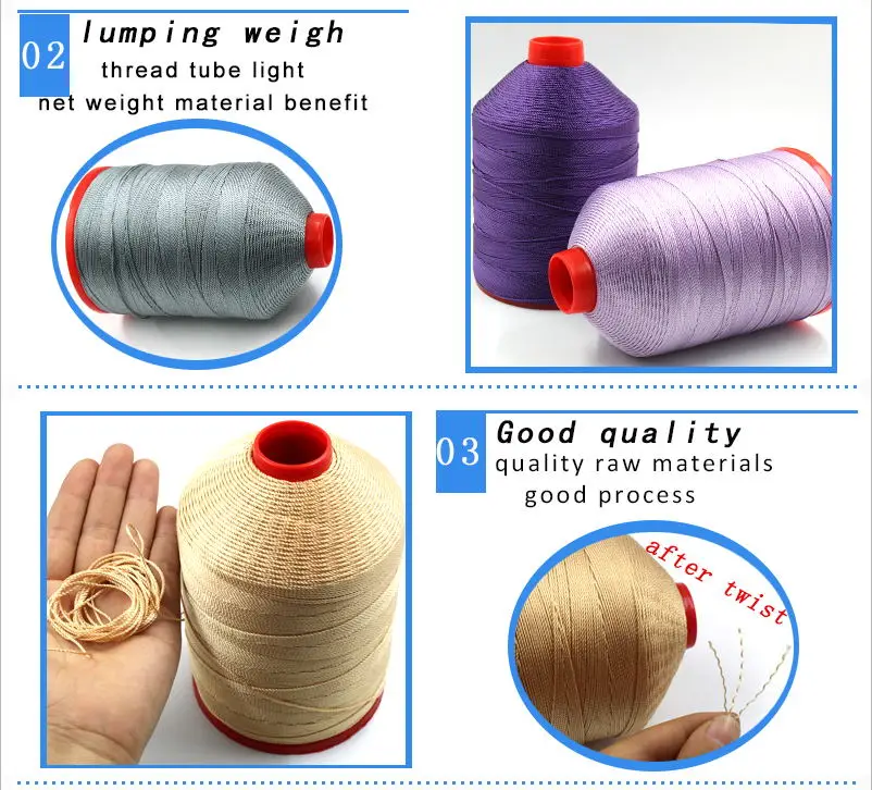 210D/18 geflochtene strang Zähigkeit Nylon Filament Nähgarn Leder Zelt Jeans, Chinesische Quaste Weben Gewinde 1mm – Detail 3