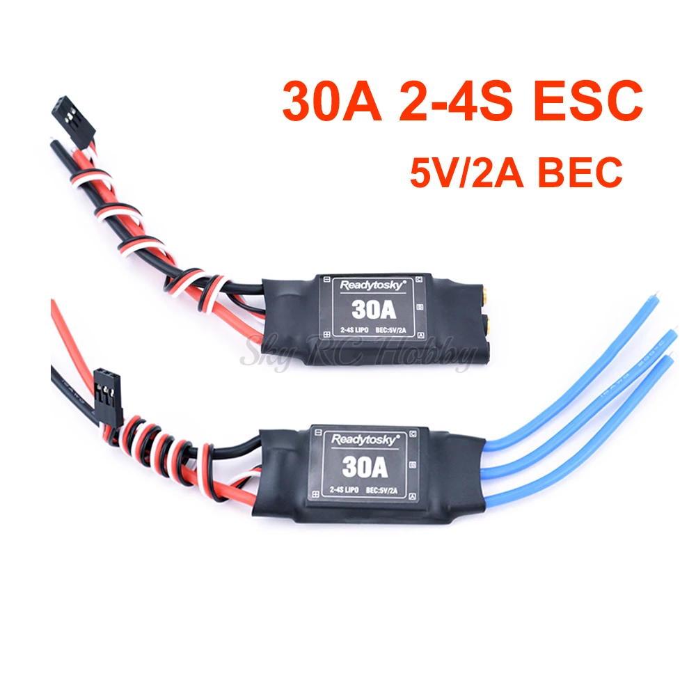 1 sztuk 30A 2-4S prędkość ESC kontroler z 5V / 2A BEC dla bezszczotkowy silnik RC samolot helikopter Quadcopter samoloty