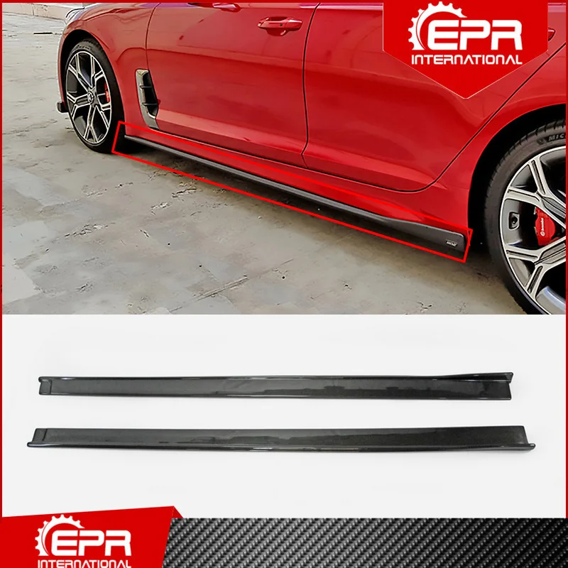 

For Stinger Type M Carbon Fiber Side Skirt Extension Stinger Carbon Door Splitter Kit Tuning Step Part Add On For Kia Stinger