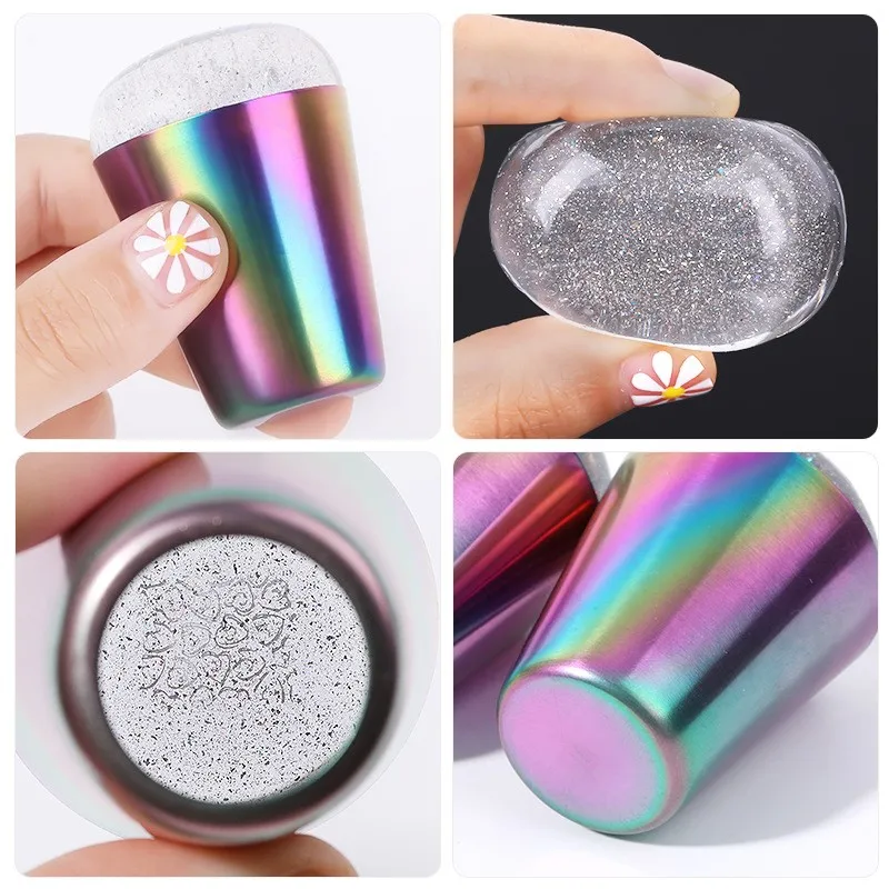 1pc Nail Printing Silicone Stamper for PlateTransparent  Clear Stamp Scraper Polish Print Transfer Head Nail Art Template Tools