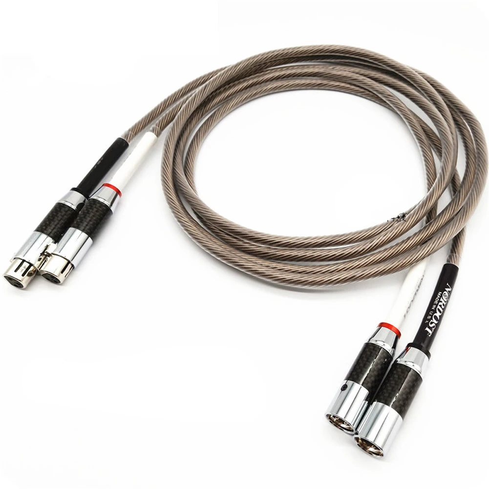 1 زوج واحد كريستال الفضة Nordos.t 3 دبابيس أنثى XLR إلى ذكر XLR كابل خط متوازن XLR كابلات سلك الصوت