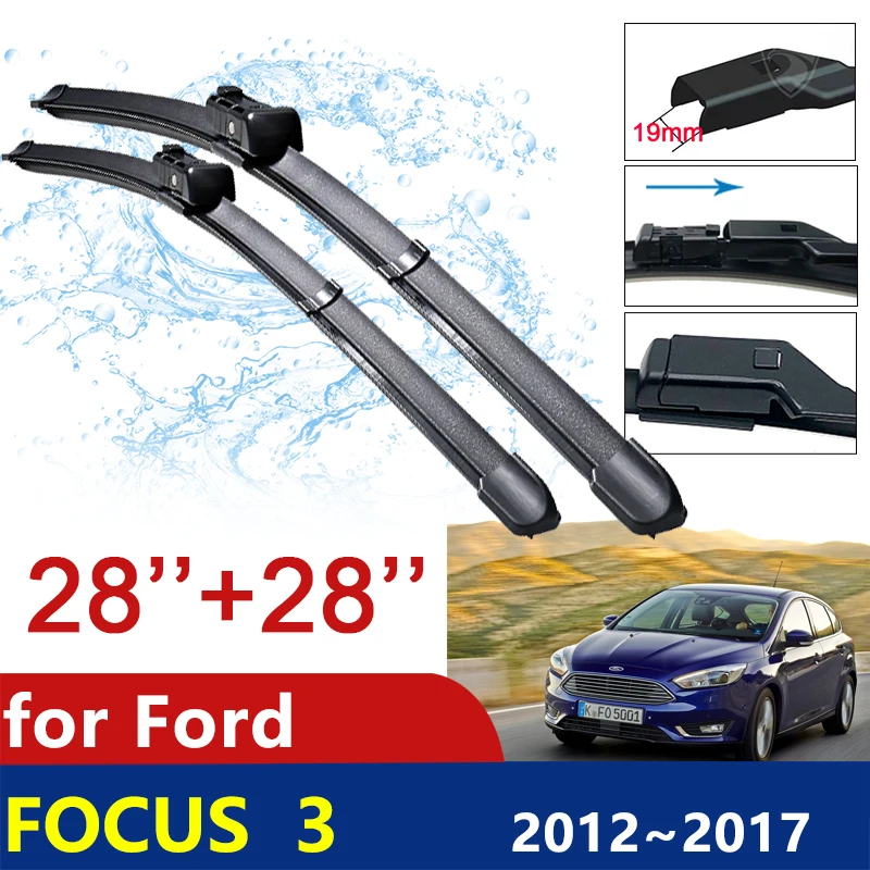 

for Ford Focus 3 2012~2017 MK3 2013 2014 2015 2016 Front Window Windshield Windscreen Car Wiper Blades Car Accessories Stickers