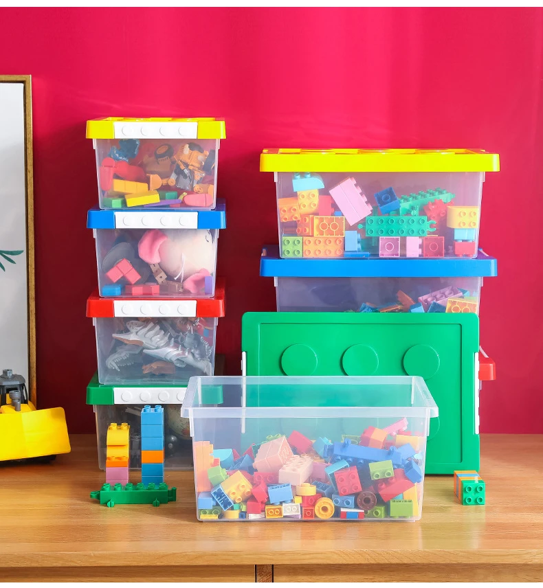 Kinder Baustein Aufbewahrungsbox Spielzeug Organizer Stapelbare Block Fall Container Bücher Stationäre Halter Kleinigkeiten Snack Container – Detail 1