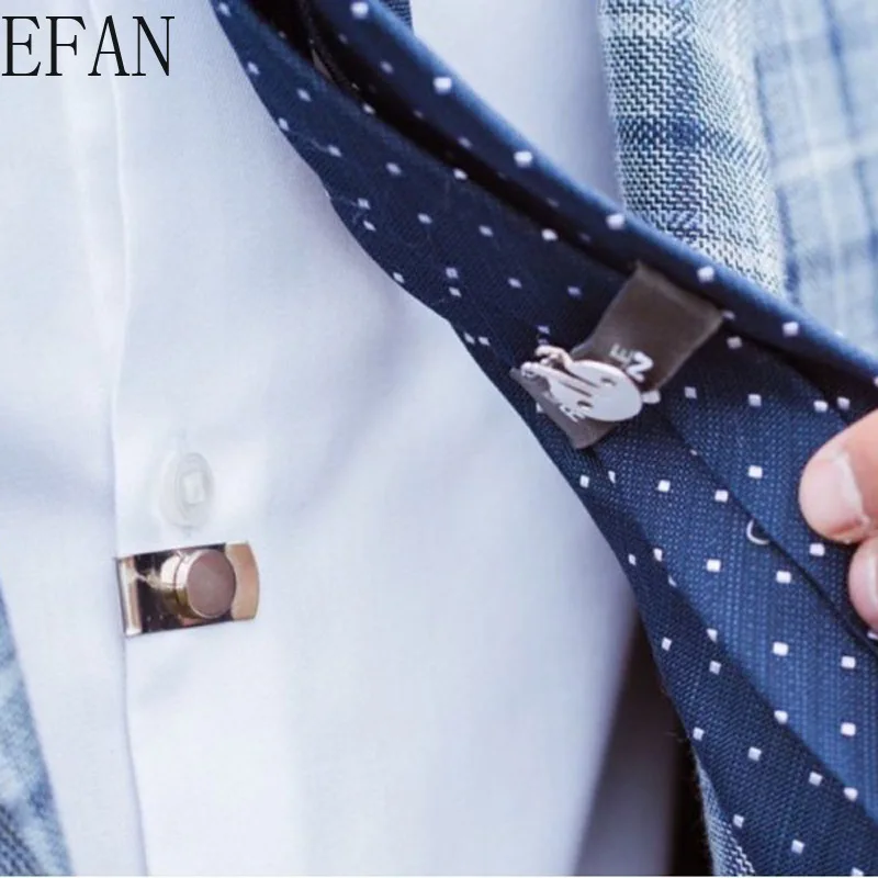 แม่เหล็กที่มองไม่เห็น Tie คลิปโดยอัตโนมัติคงที่สแตนเลสโลหะเสื้อ Tie คลิปเครื่องประดับอุปกรณ์เสริมของขวัญ