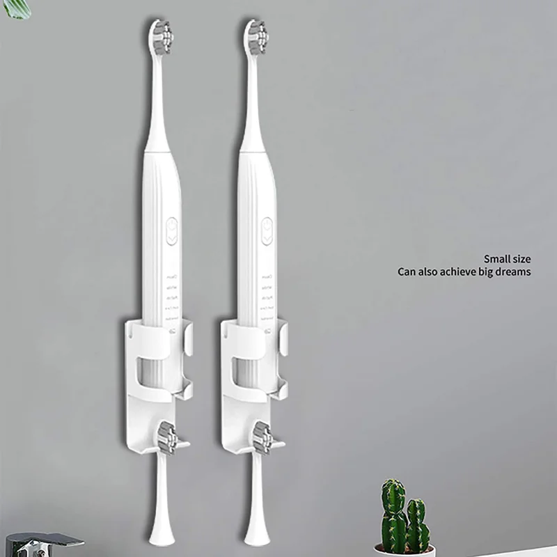 Porte-brosse à dents, support de tasse de rasoir, support mural de brosse à dents, organisateur de rangement de salle de bains 2 pièces blanc