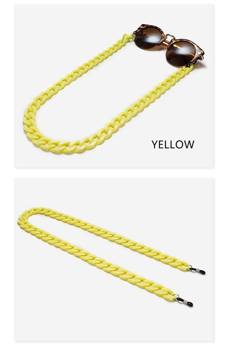 Mode Acryl Brillen Ketten Sonnenbrillen Schnur Anti-Rutsch-Sonnenbrille bänder hängen Ketten am Hals Brillen zubehör – Detail 15
