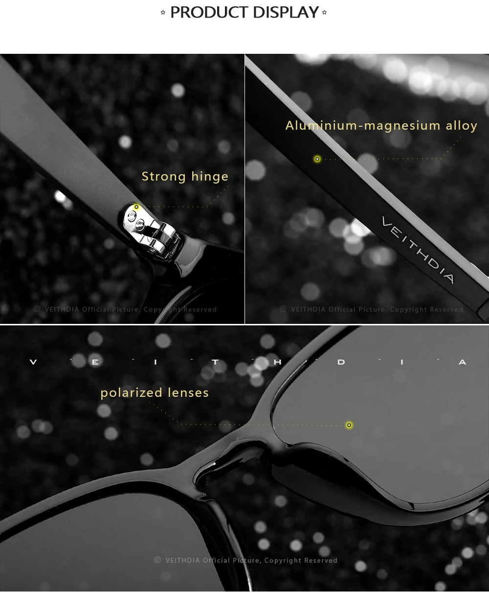 VEITHDIA Marke Sonnenbrille Aluminium + TR90 männer Photochrome Spiegel Sonnenbrille Brillen Vintage Outdoor Brillen Für Frauen 6116 – Detail 11