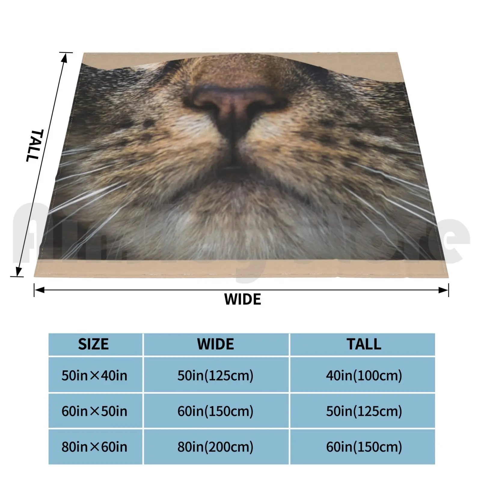 Cat Funny Blanket Super Soft Warm Light Thin Mustache Funny Beard Moustache Cool Face Man Smile Bearded Cute