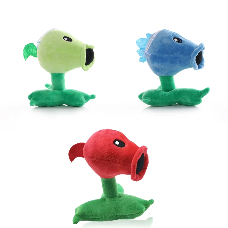 20cm Plants VS Zombies 2 Peashooter Snow Pea Repeater Threepeater Gatling Pea Cartoon Anime Game Stuffed Toys Pendants Kid Gift