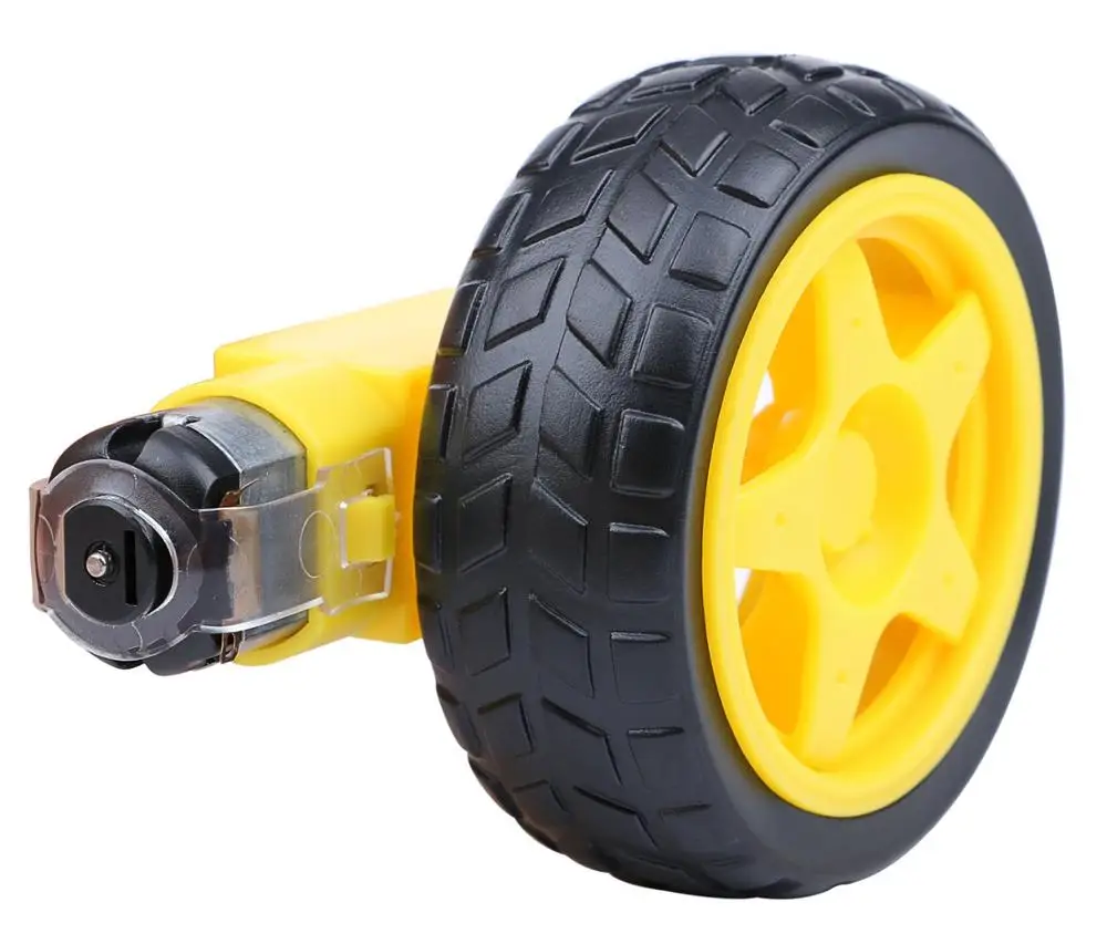 For Electric Motor Gearbox Engine arduino Car Tire Yellow Wheel with Plastic TT Motor 3-6V Dual Shaft Gear Motor TT Magnetic