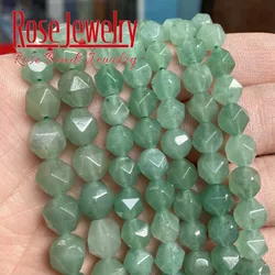 Natural Faceted Green Aventurine Loose Spacer Beads for Jewelry Making DIY Bracelets Necklace Accessories 15