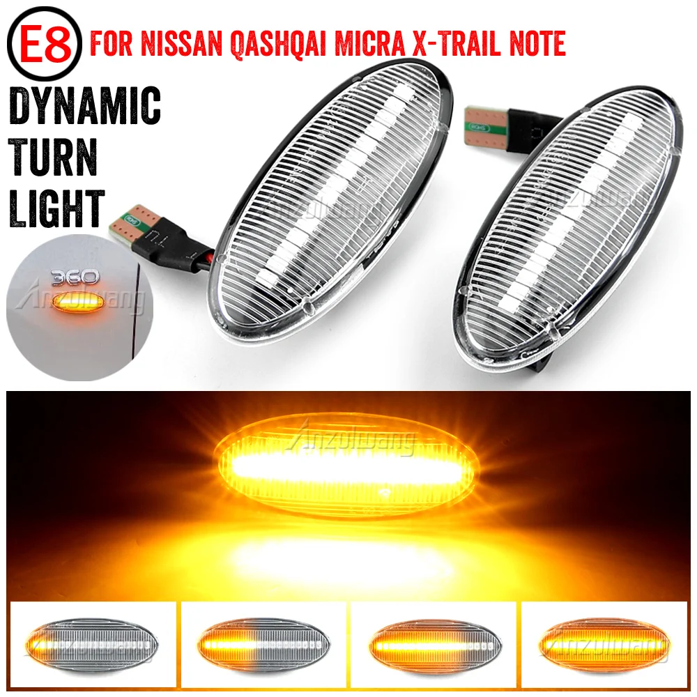 For Nissan X-trail T31 Qashqai J10 Cube Juke Leaf Micra Micra K13 Note E11 Car Side Marker Light Dynamic LED Turn Signal Lamp