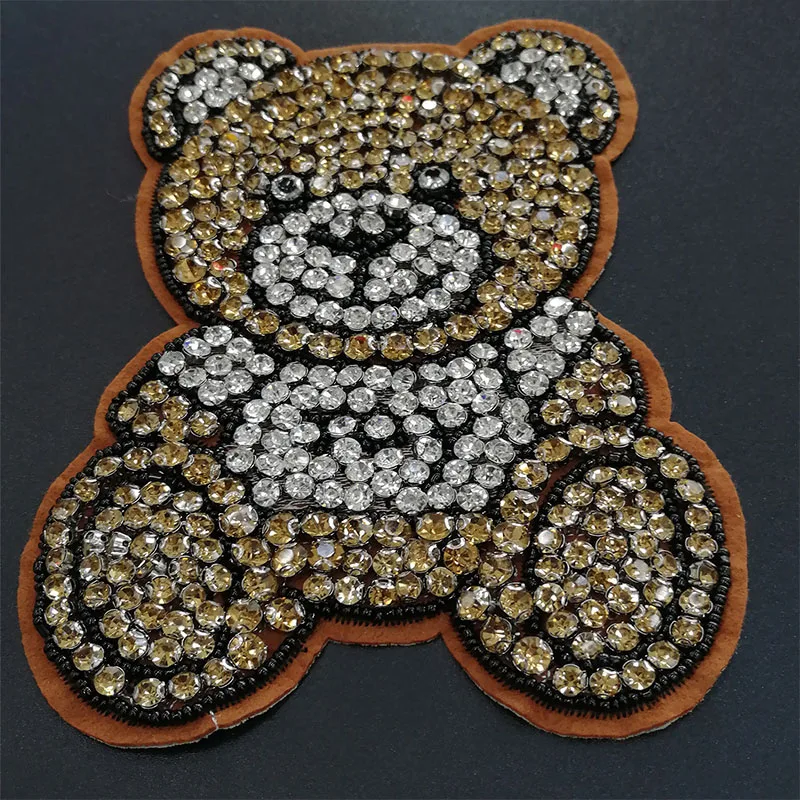 Hand-Made Nail Bead Cartoon Drill Bear Clothing Cloth Paste For Shoes, Hats, Bags, Decorative Products, Hand-Sewn Cloth Patch