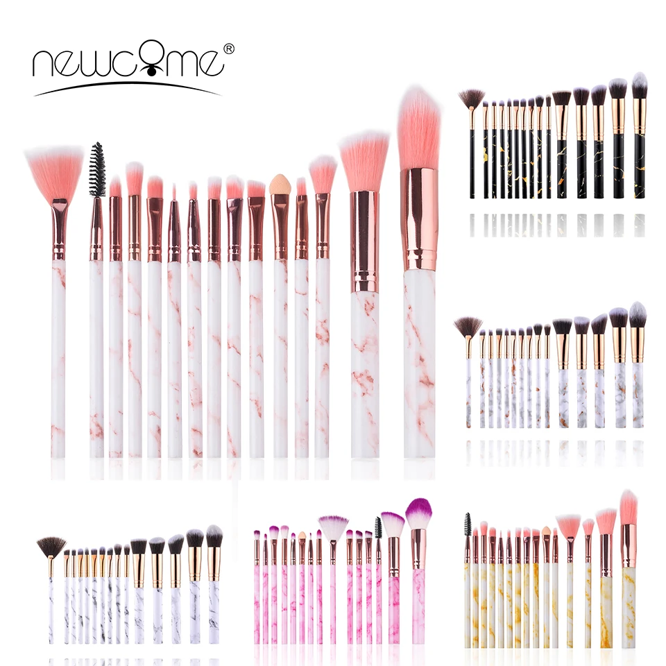 NEWCOME 5/7/15/20Pcs Makeup Brushes Tool Set Cosmetic Powder Eye Shadow Foundation Blush Blending Beauty Make Up Brush