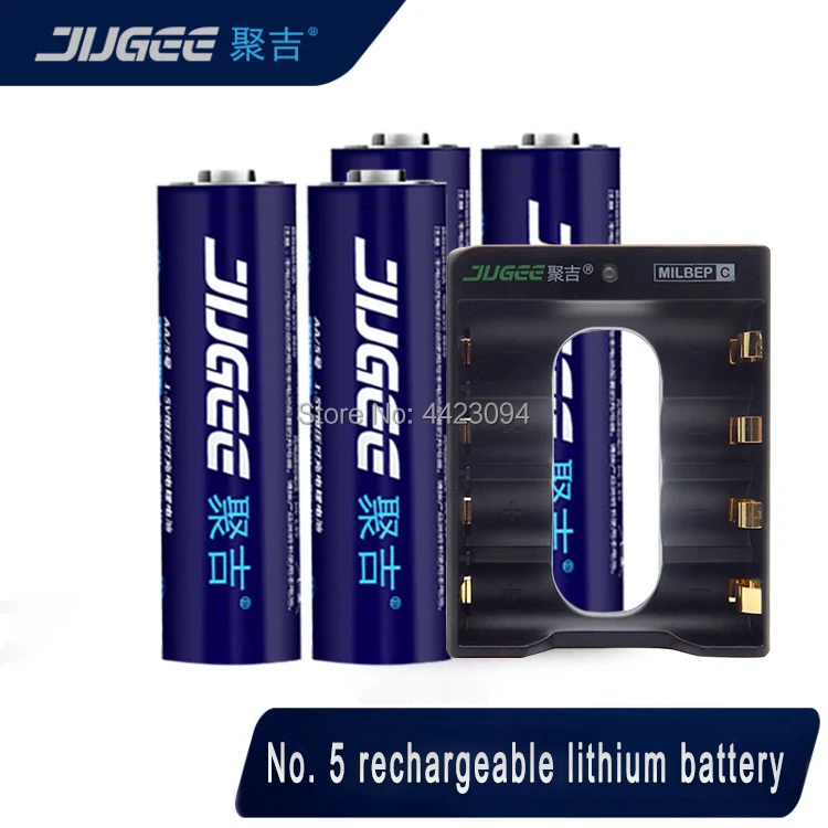 Jugee-リチウムポリマー製usb充電式バッテリー,4スロットusb充電器,2000mah,1.5v,aa,3000mwh,新品