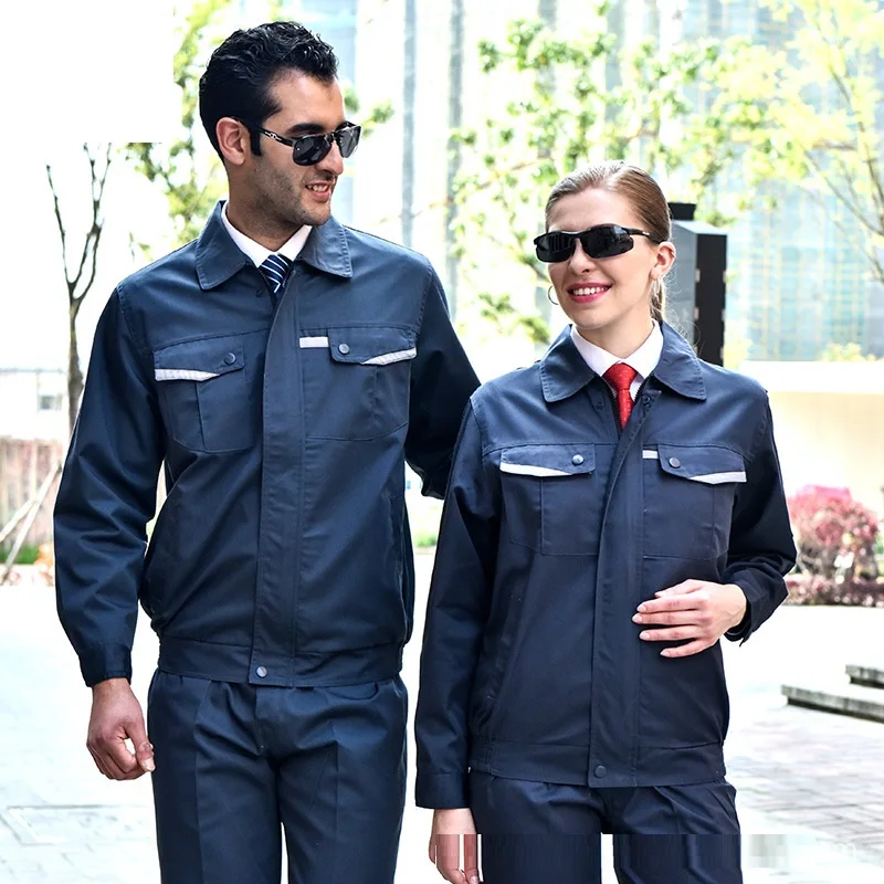 Working Clothes Set Spring Autumn Worker Uniform Wear-resistant Thick Long-sleeved Working Coveralls Suit Workshop Factory S-5xl