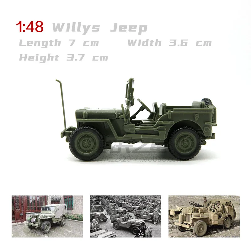 Ww2 1/48 미 육군 윌리스 지프 모델 SUV 조립 모델 완구, 구식 오프로드 차량 모델 장난감 자동차 소년 선물