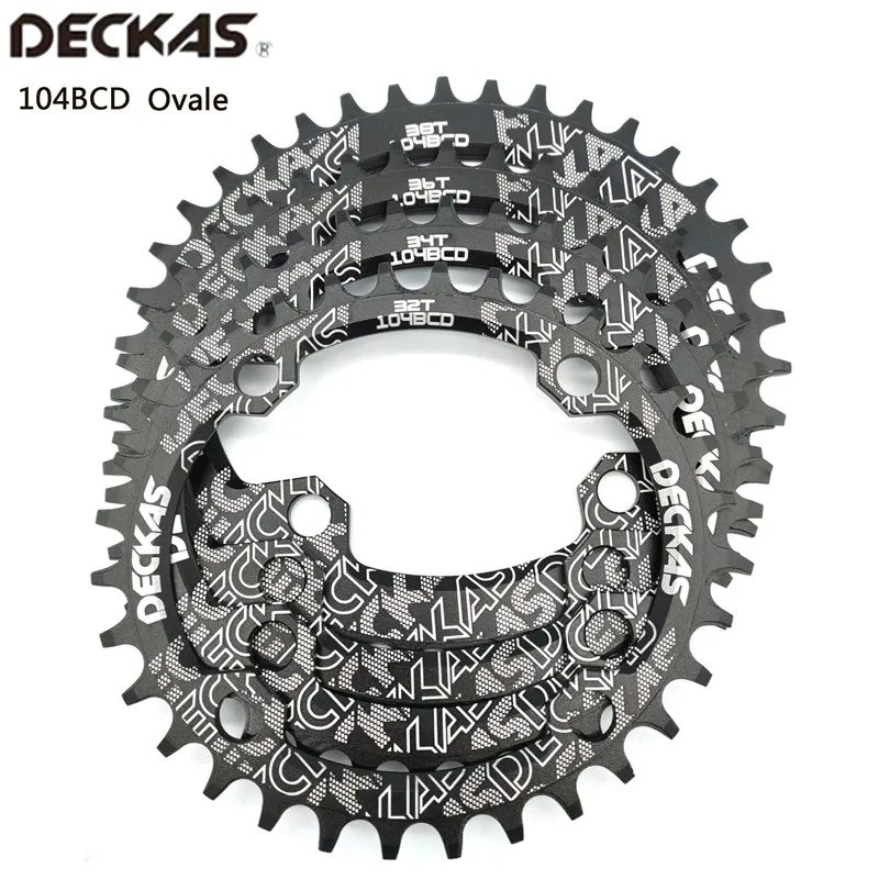 DECKAS 104BCD 32/34/36/38T Oval Narrow Wide Chainring MTB Mountain bike Bcd104 crankset Tooth plate Parts for m615 m785 m820