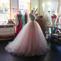 Blush Pink Tutu gonna 2020 abito da ballo da sposa a vita alta lunghezza del pavimento gonna da sposa gonfia gonna lunga lussureggiante abito da ballo di fine anno