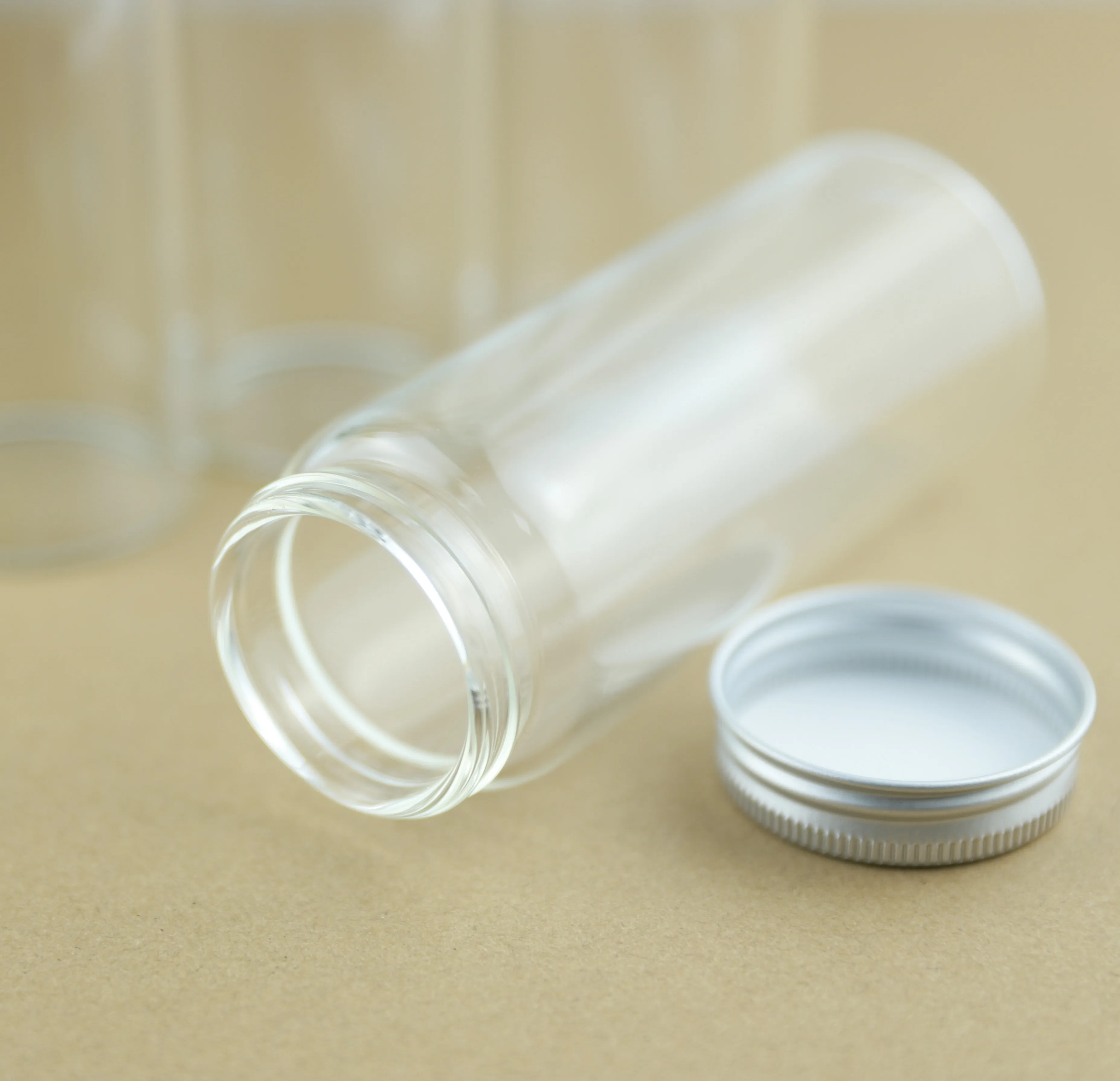 6 Pieces 47*150mm 200ml Glass Bottle Vial Silver Screw Cap Cute Jar Vials DIY Craft Transparent Container Test Tube Glass Jars